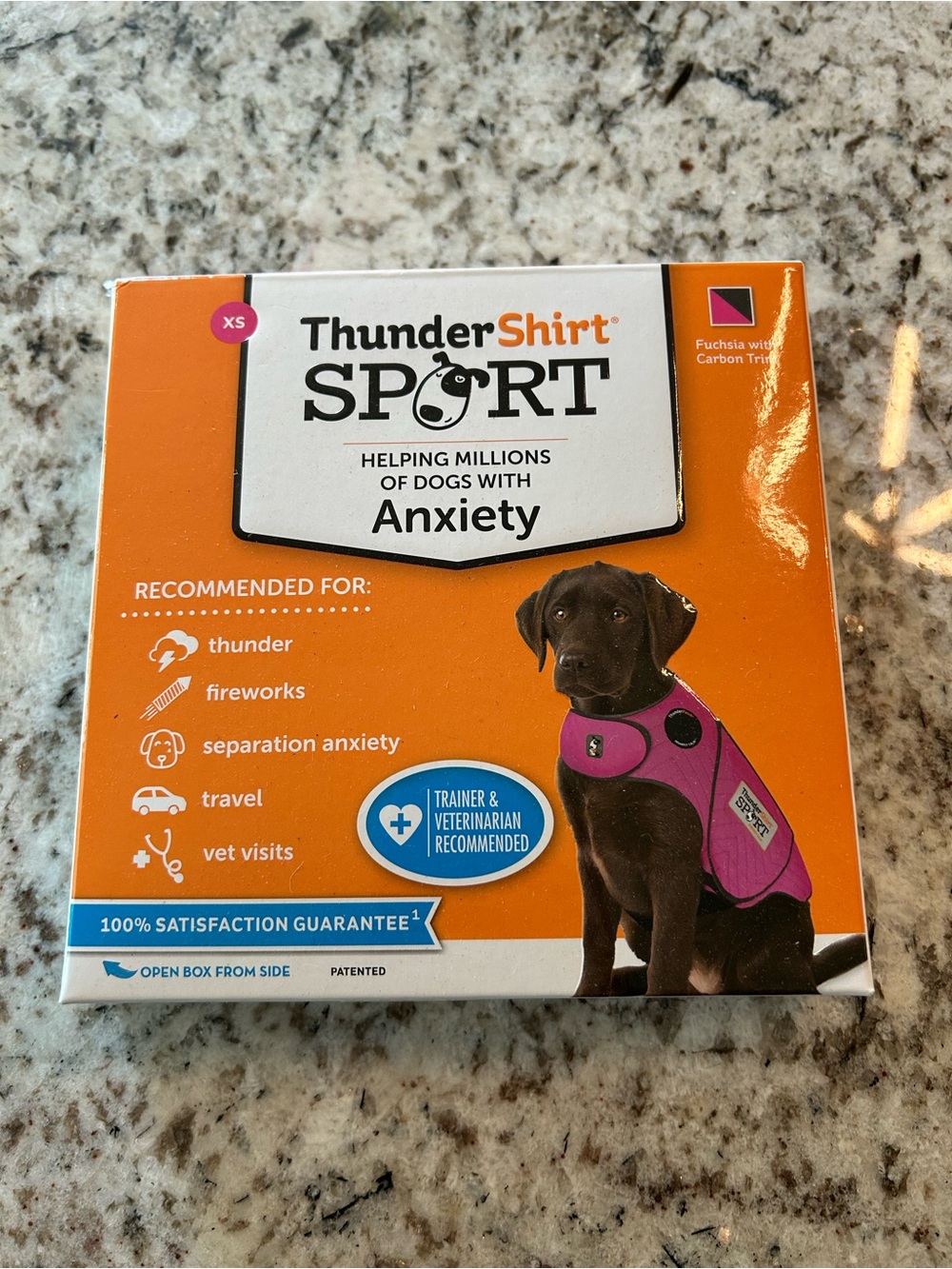 Thundershirt Anxiety Wrap in Fuchsia with Black Trim